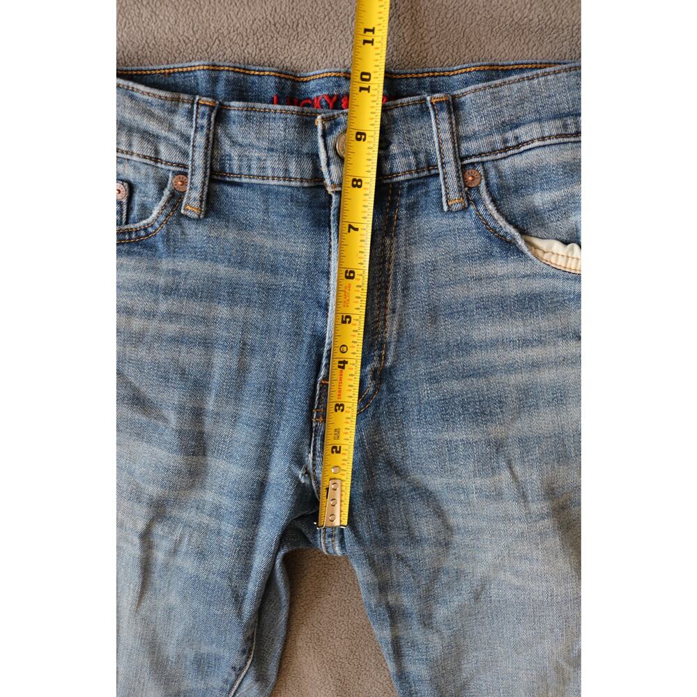 LUCKY BRAND Jeans Mens 29x32 Solid Wash Denim Straight Leg Blue Denim Character - Picture 5 of 13